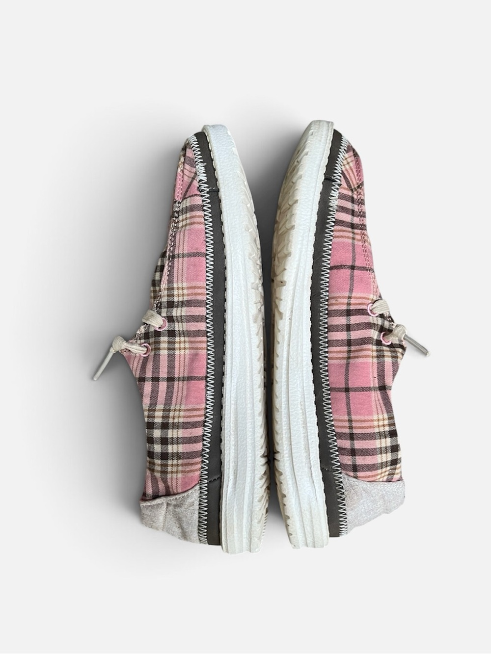 HEY DUDE Wendy Slip-on Shoe in Tartan Azur Pink Women’s Size 8 - Picture 5 of 11